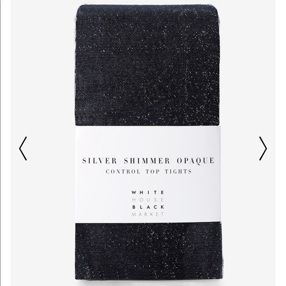 White House Black Market Accessories - WHBM SILVER SHIMMER OPAQUE TIGHTS (NWT)